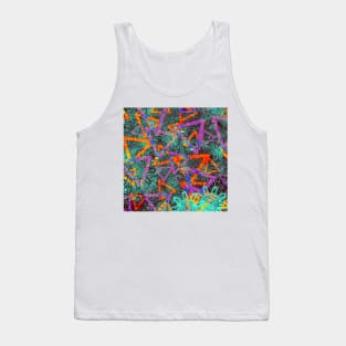 Psychedelic Triangles and Flowers Tank Top